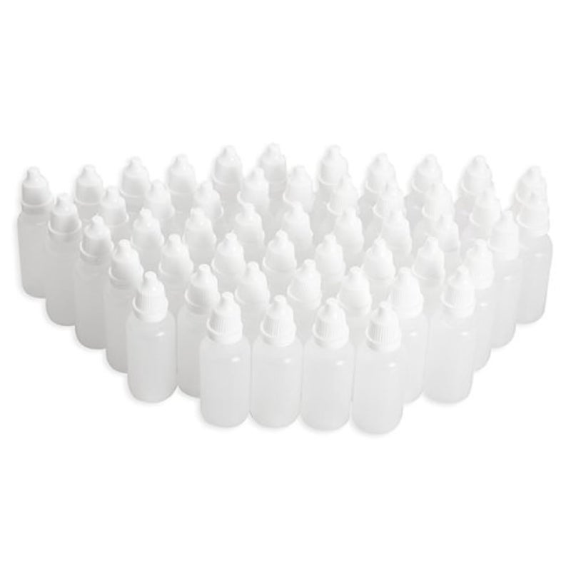 واو لايف زجاجات قطارة Wowlife Clear 5 مل/10 مل/8 مل/15 مل/20 مل/30 مل/50 مل من البلاستيك الأبيض الفارغة القابلة للضغط 50 قطعة قطارة سائلة للعين مع أغطية (30 مل) - Image 1